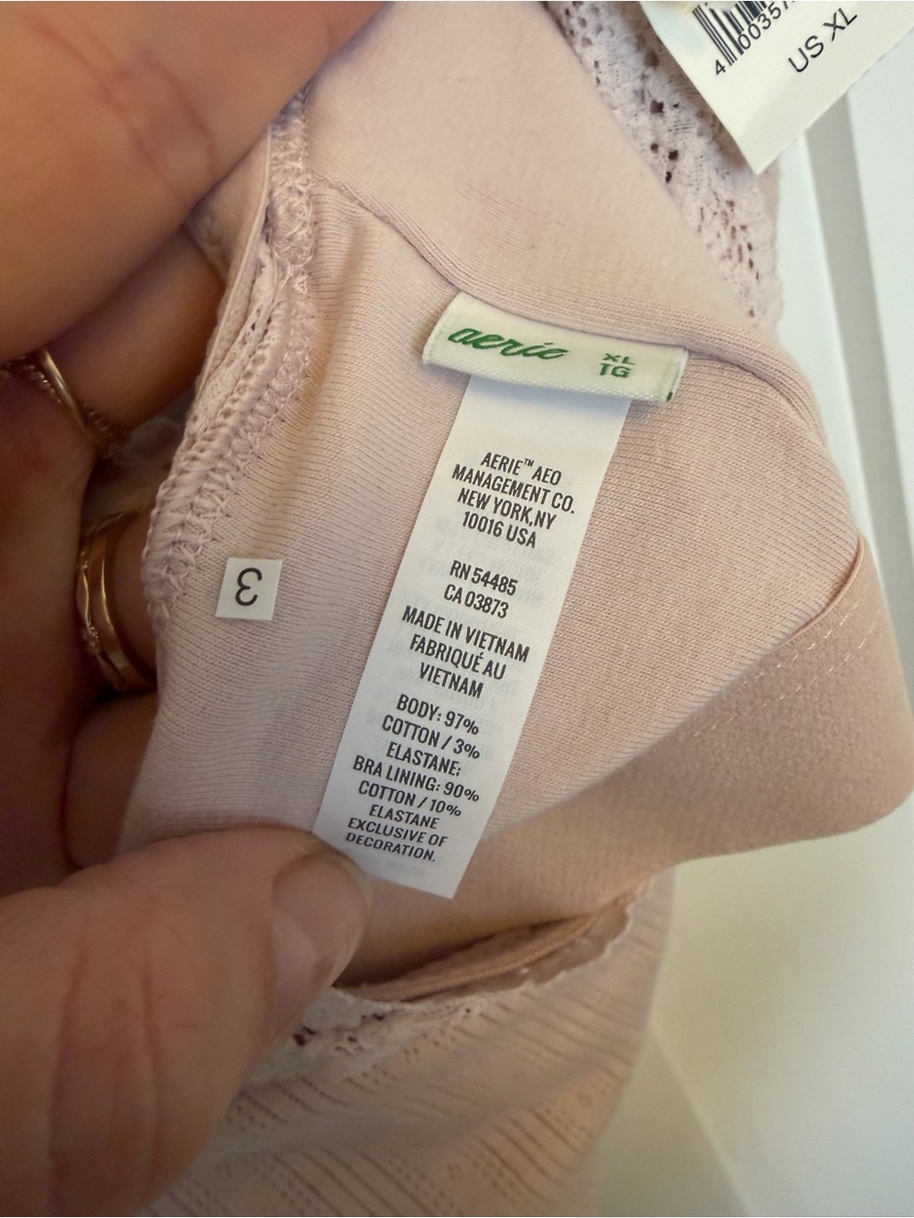 Aerie Pointelle Lace Trim Longline Bralette XL NWT Cotton Spandex - Picture 7 of 9